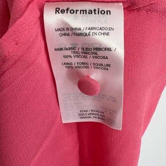 Reformation Magnus Ruffled Midi Dress In Snapdragon Pink - Picture 6 of 13